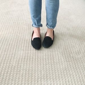 Me too faux suede black loafer flats size 12 M